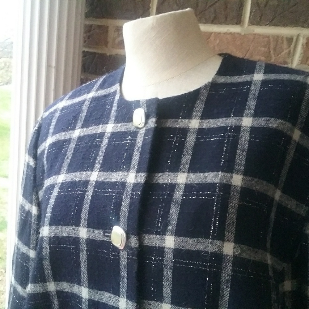Pendleton Wool Navy and White Windowpane Check - image 2